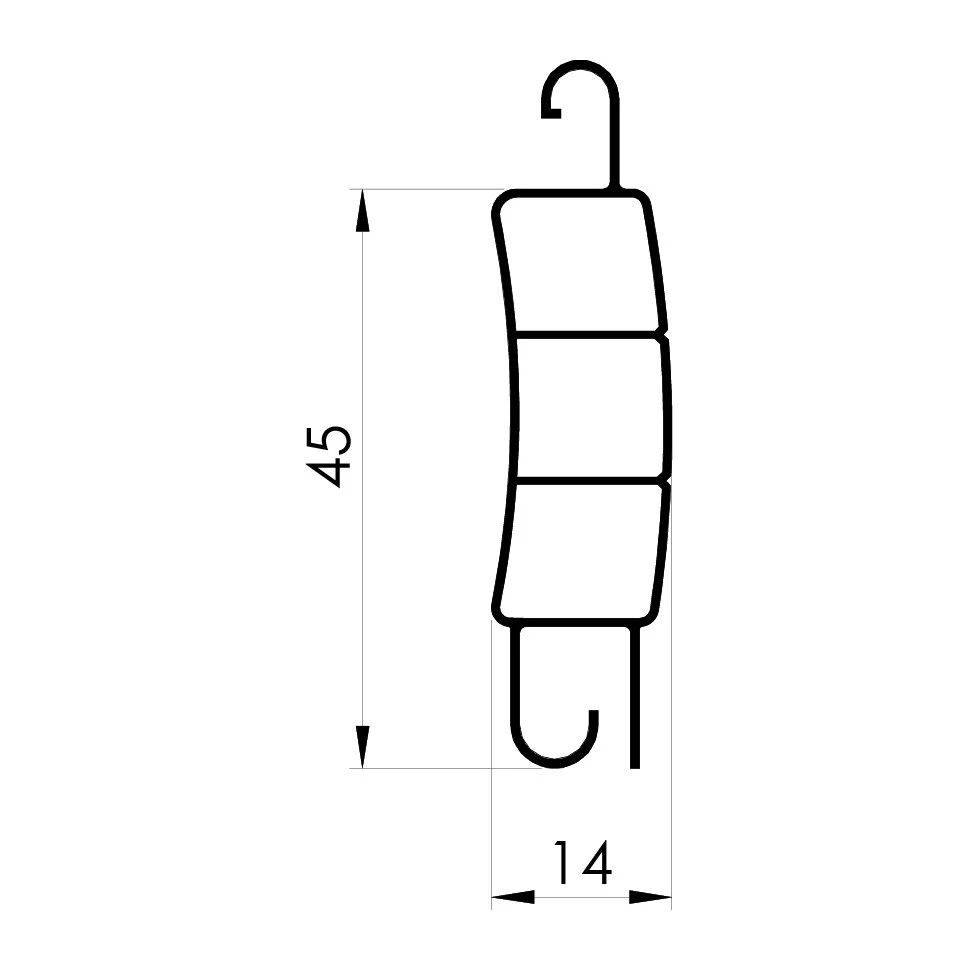 Medidas detalladas de la lama persiana PVC JAMA 45